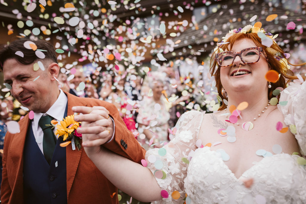 Joyful confetti wedding image 