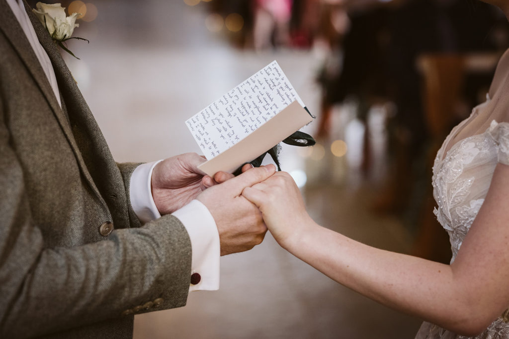 An intimate moment during the vows