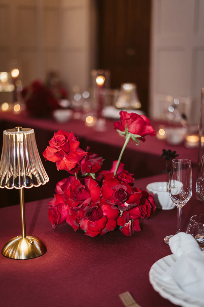Monochrome red wedding colour scheme