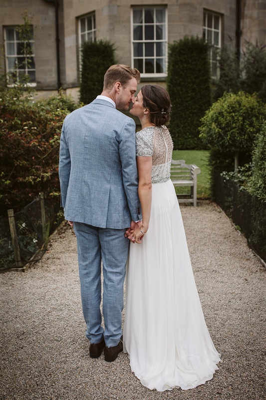 Bride and groom walking at Middleton Lodge wedding