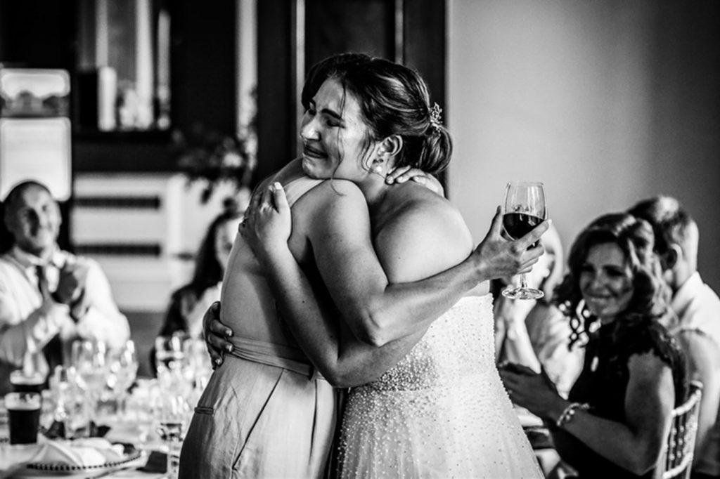 Emotional reactions during wedding speeches at Rudding Park