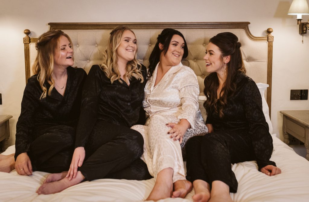 The Bride and her Bridesmaids during Bridal preparations