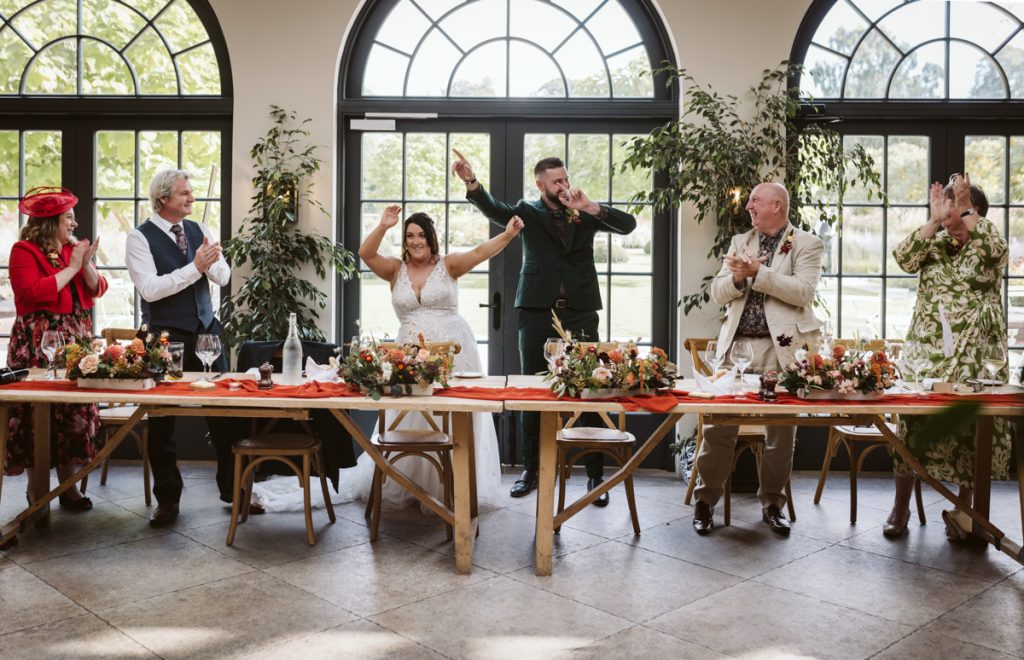 The wedding breakfast in the Fig House, Middleton Lodge