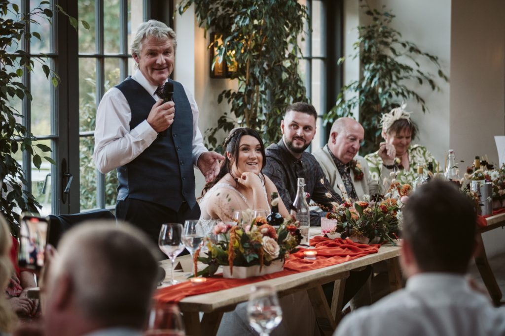 The wedding breakfast in the Fig House, Middleton Lodge