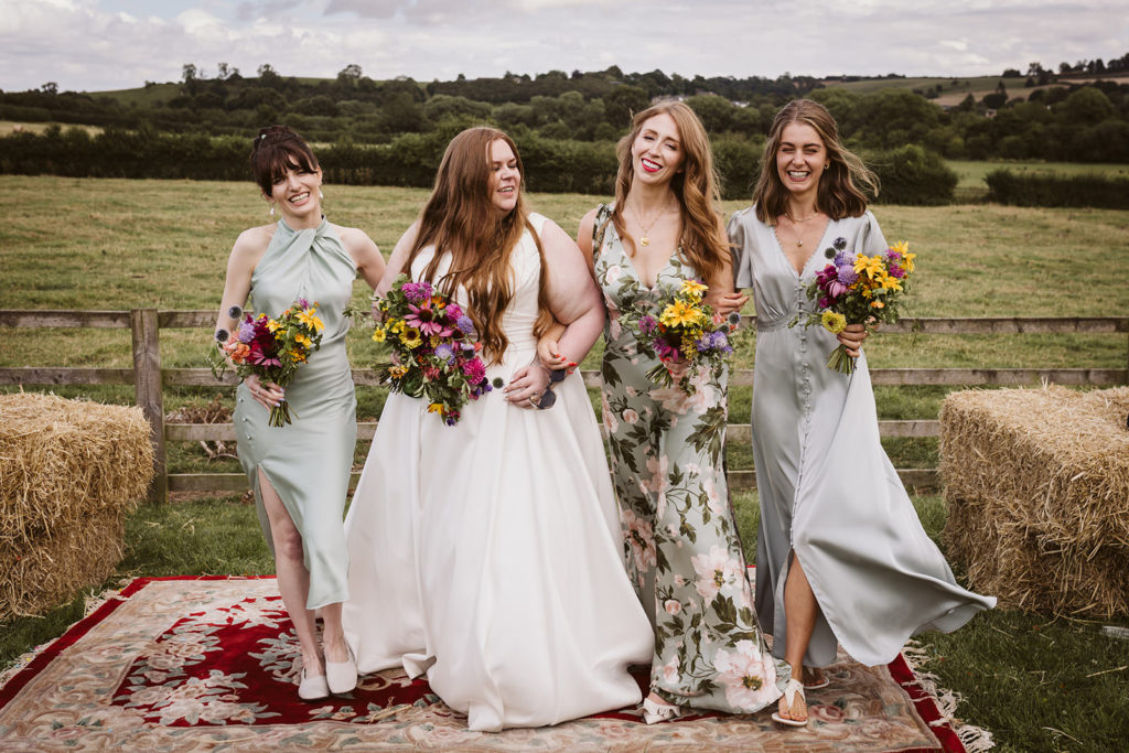 The Bride and her bridesmaids