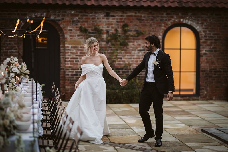 Courtyard Wedding Breakfast at Thirsk Lodge Barns