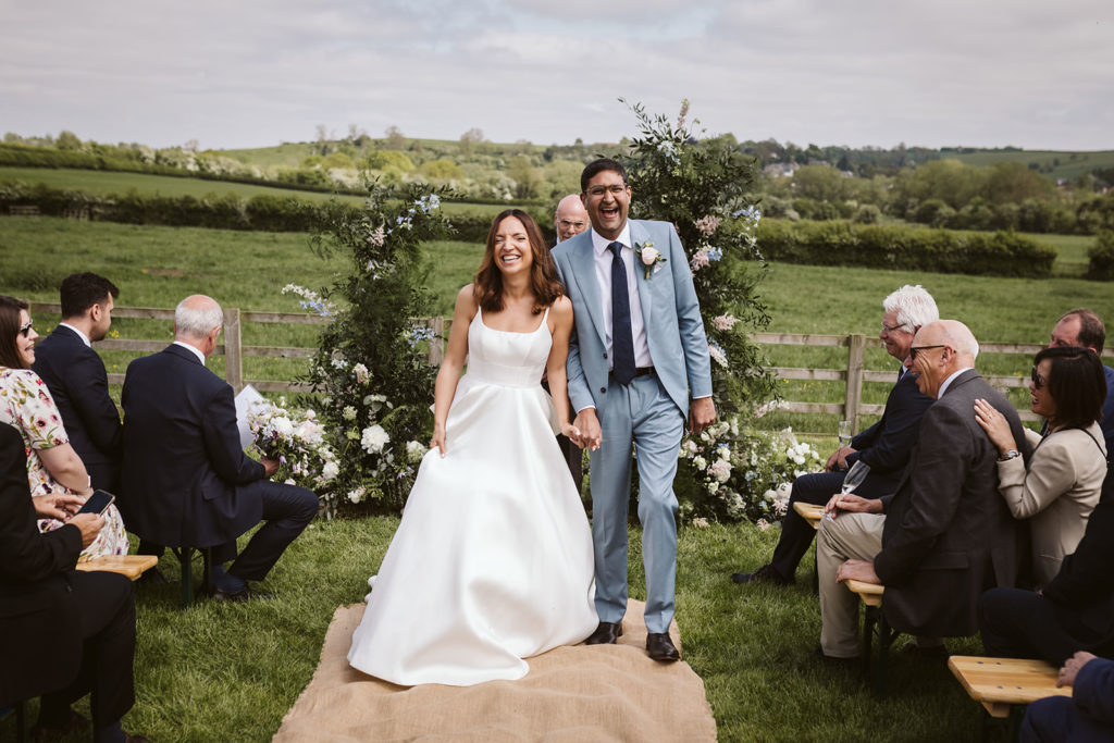 An outdoors wedding ceremony in the beautiful North yorkshire scenery