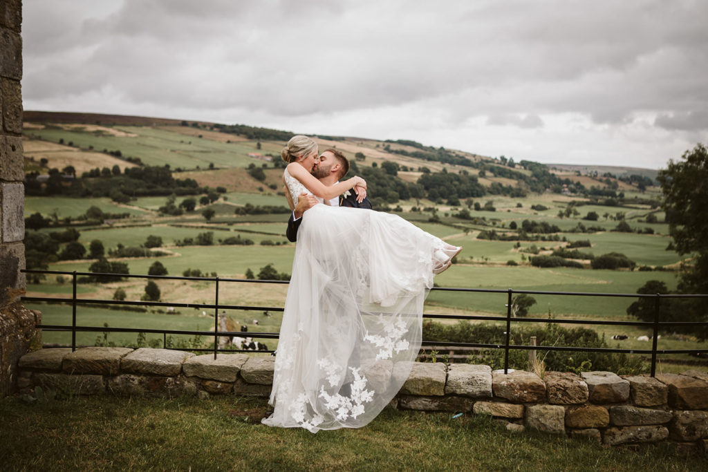 Danby Castle Barn, a North Yorkshire wedding venue with beautiful views