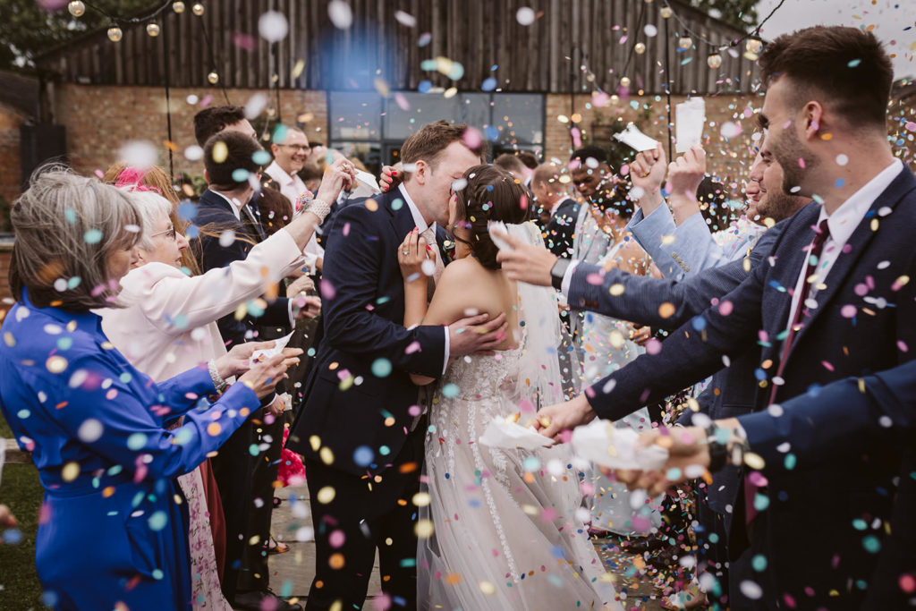 Rainy day and doing the confetti anyway at The Beverley Barn