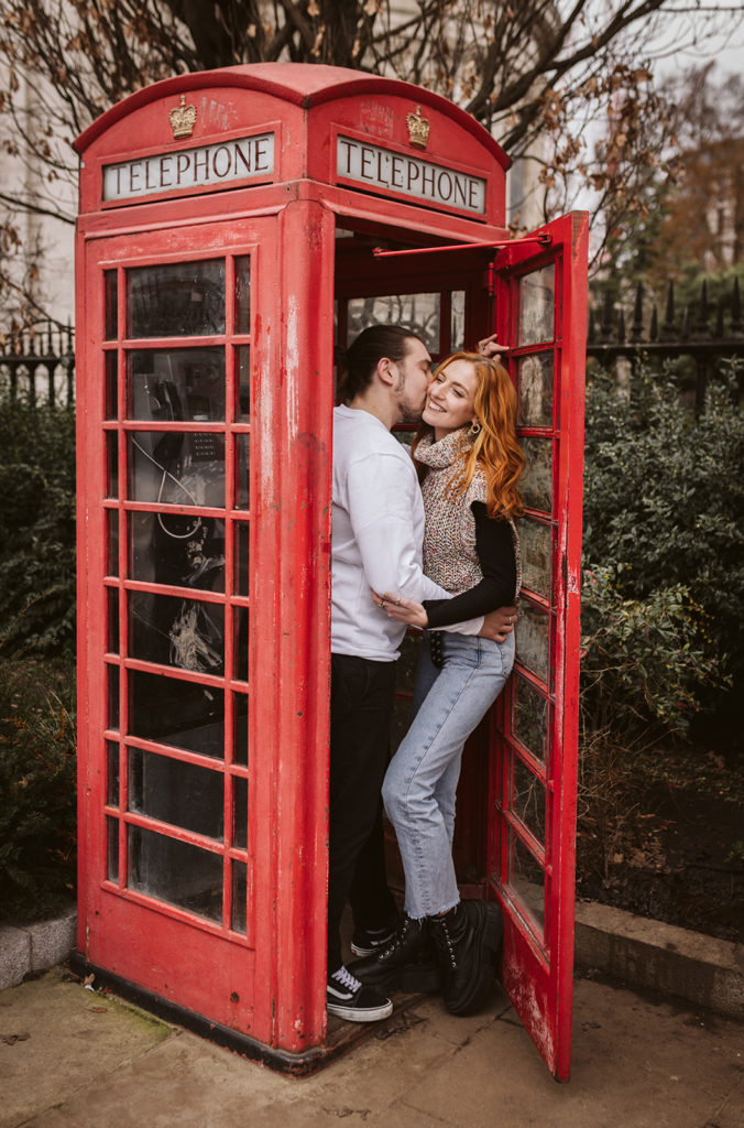 A London engagament shoot - making use of the iconic red phone boxes by St Pauls Cathedral