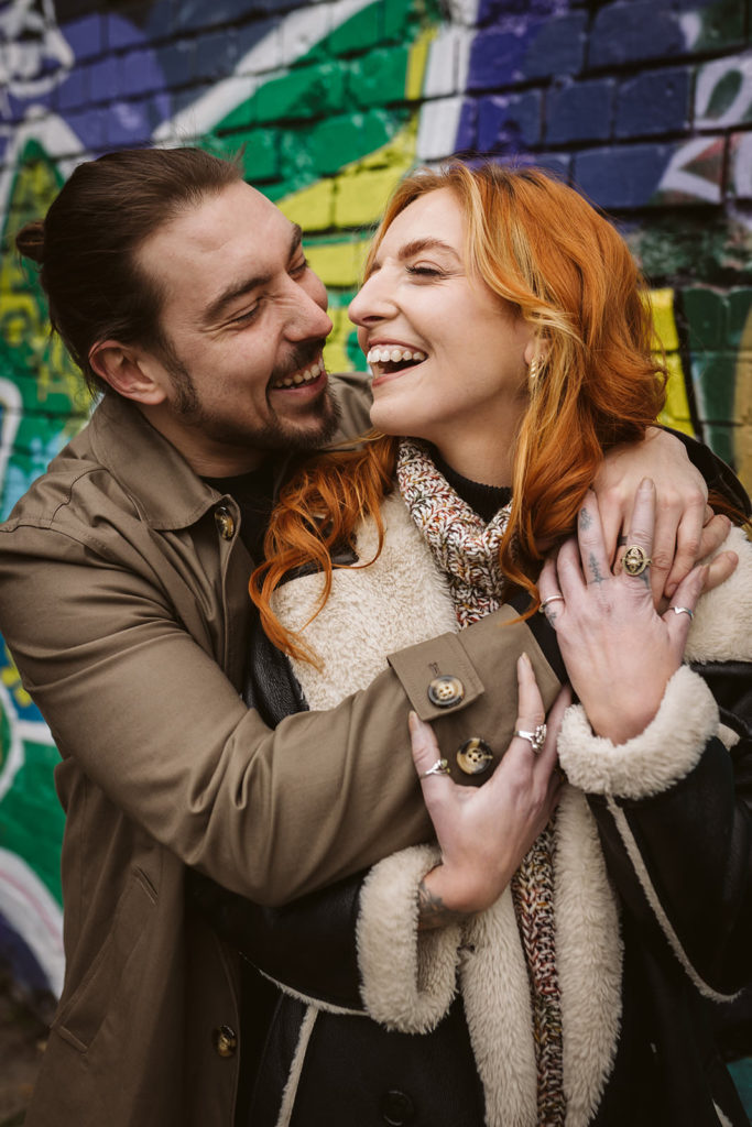 Joyful and expressive pre-wedding shoot in London