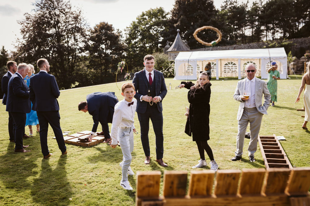 Lawn games keep the guests entertained
