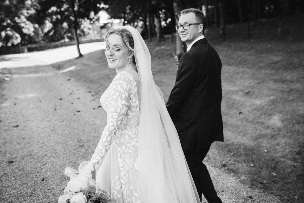 A candid moment during the couple shoot