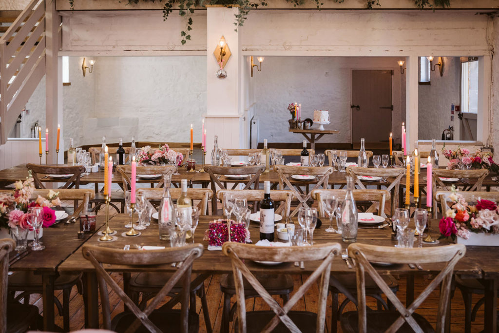 The Wedding Breakfast set up at Wyresdale Park weddings