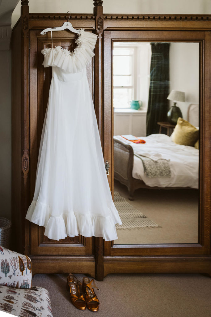 Wedding dress by Freda Benet