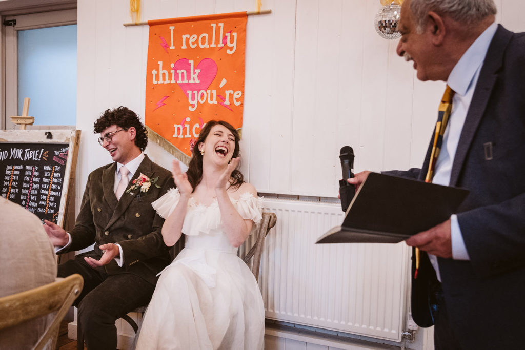 Laughter during the speeches