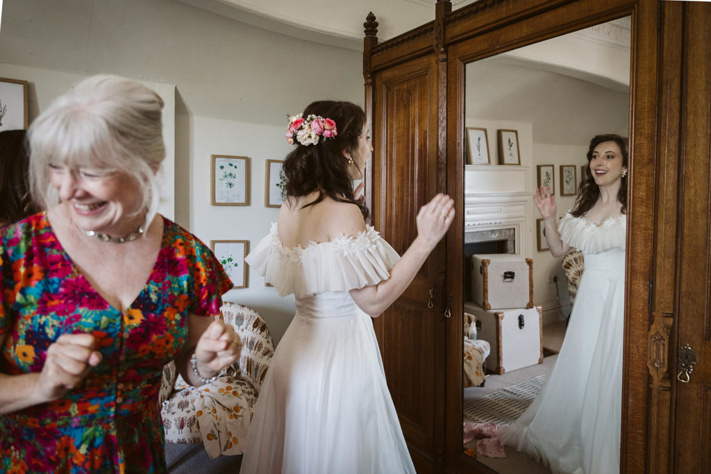 Joyful moments for the bride and her mum