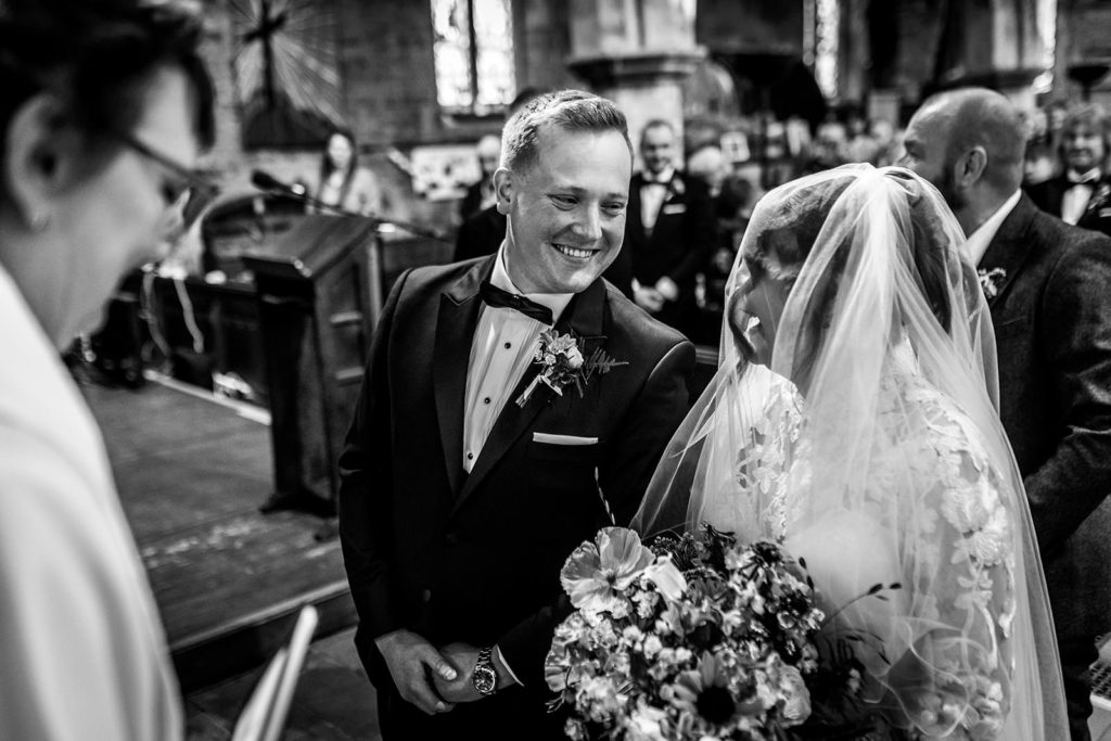 The Bride and Groom seeing each other for the first time on their wedding day