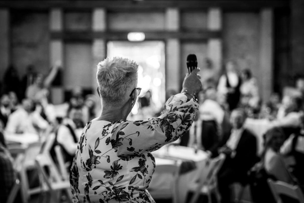 The mother of the bride making her speech