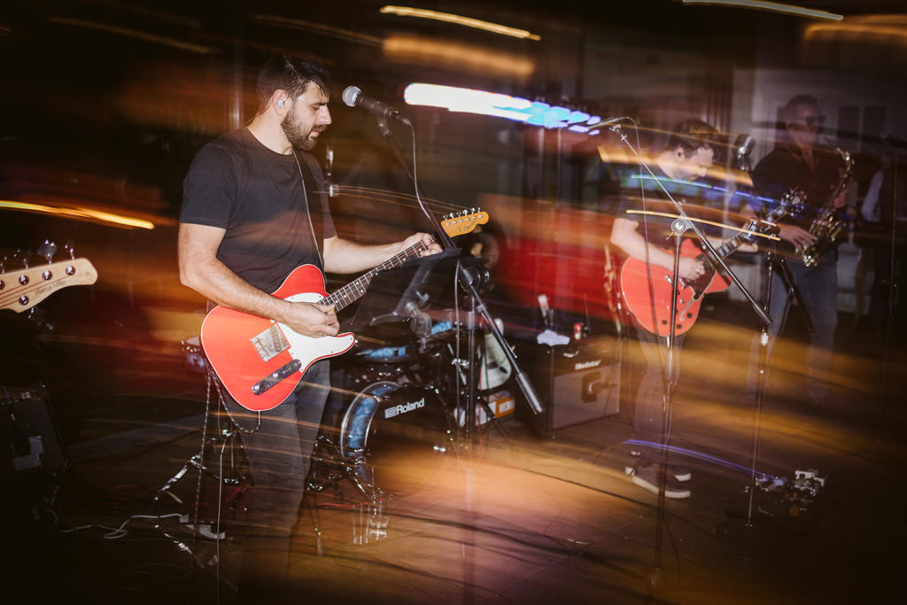 Live wedding band playing during first dance