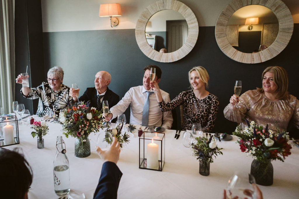 Guests celebrating the marriage