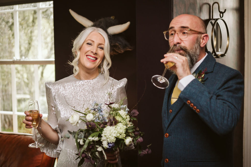 The happy couple during the drinks reception