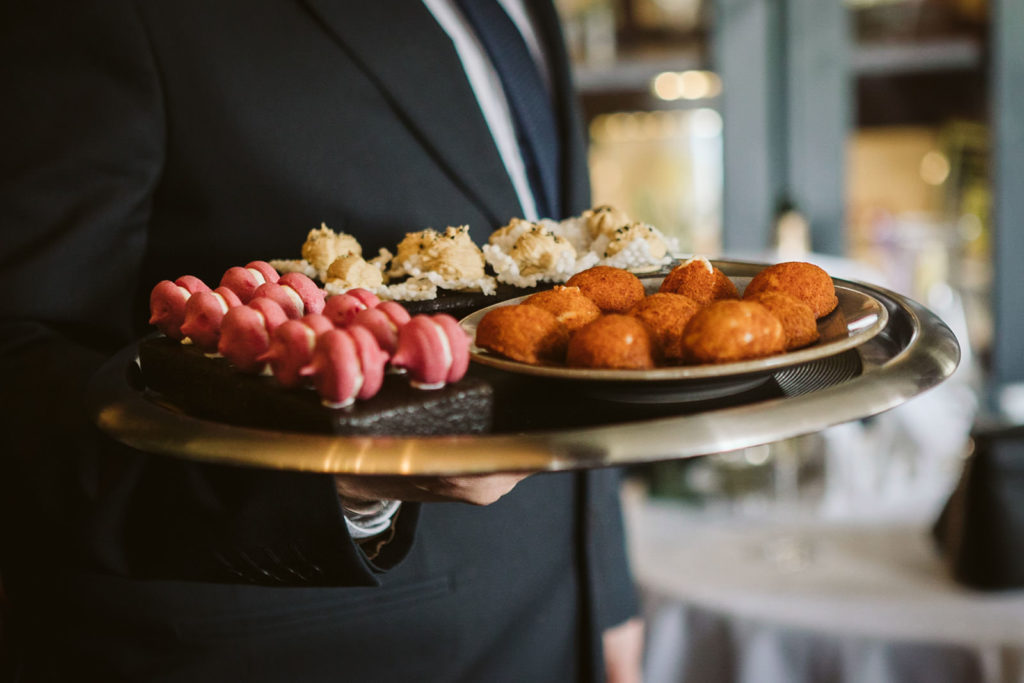 Delicious canapes at this boutique hotel wedding venue