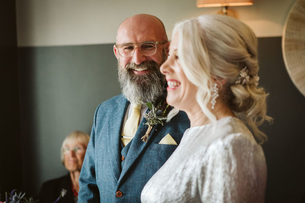 Intimate micro wedding ceremony at Yorebridge House