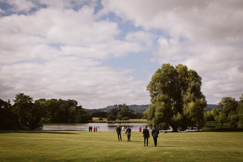 Newburgh Priory marquee wedding in North Yorkshire with views across the countryside