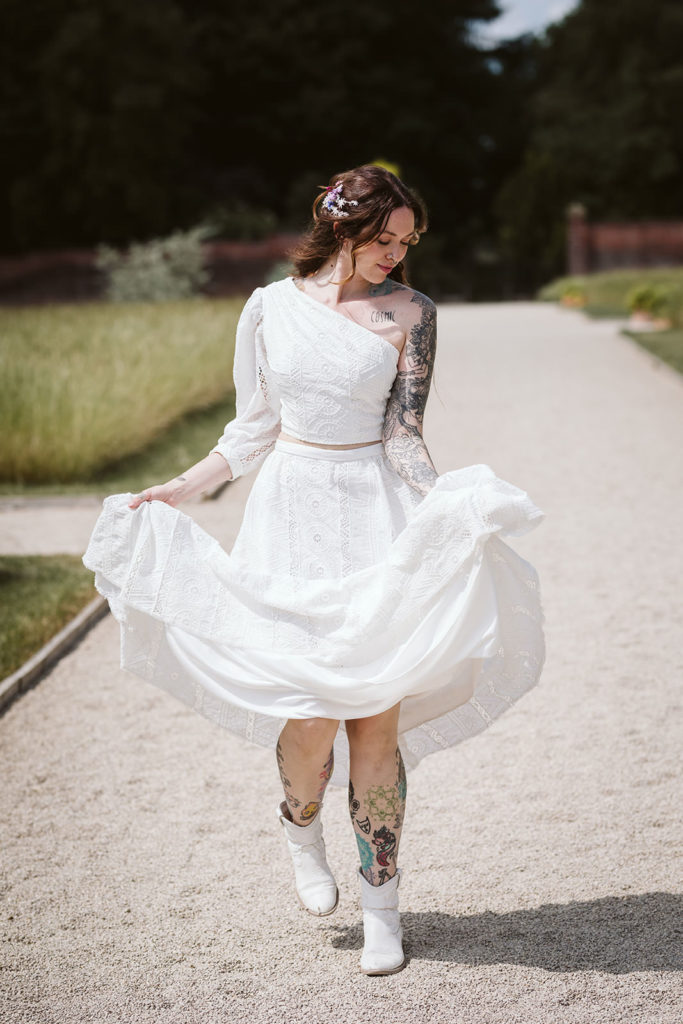 Bridal portraits in a stunning outdoor wedding venue