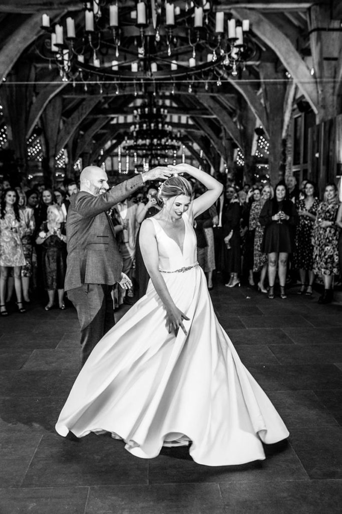The happy couple during their first dance
