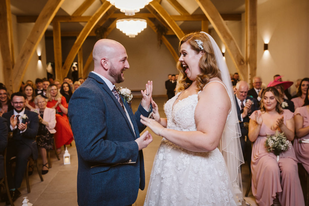 emotional ceremony at Hornington Manor barn wedding