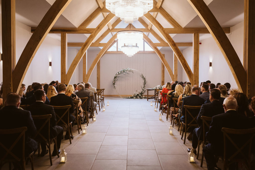The ceremony barn at Hornington Manor