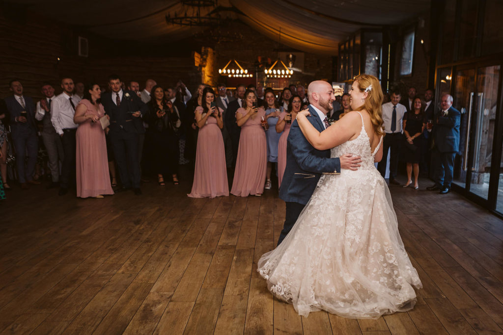bride and groom first dance at Hornington Manor wedding