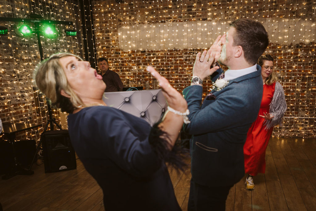 fun wedding party in Yorkshire barn venue Hornington Manor