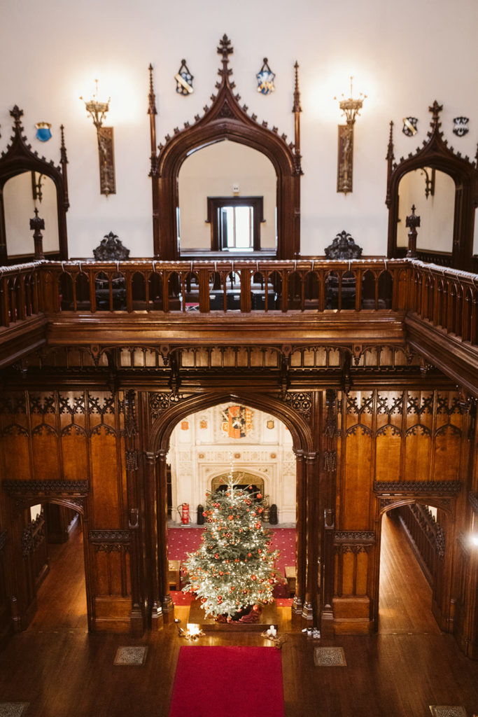 The venue decor at Allerton Castle in December