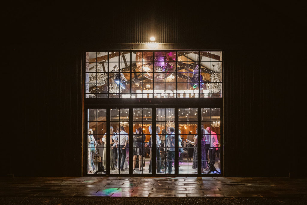 Dance floor scenes from the outside at Wharfedale Grange