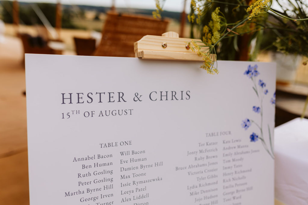 Marquee wedding reception in the North Yorkshire countryside
