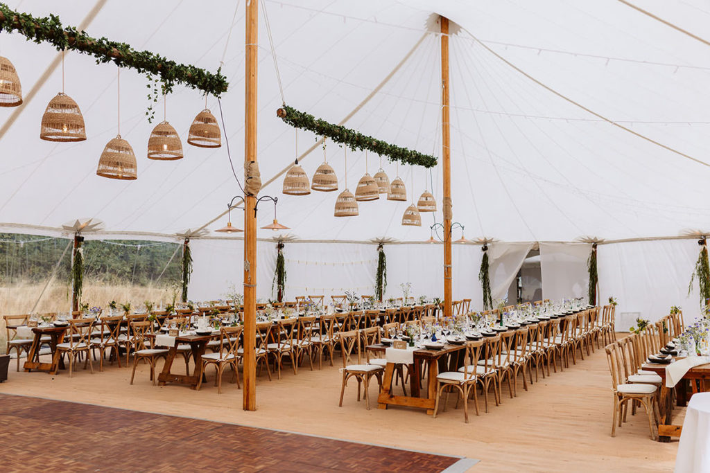 Summer marquee wedding at a family home in North Yorkshire