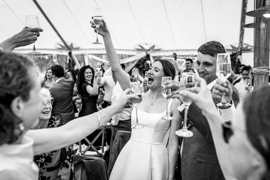 Summer marquee wedding at a family home in North Yorkshire