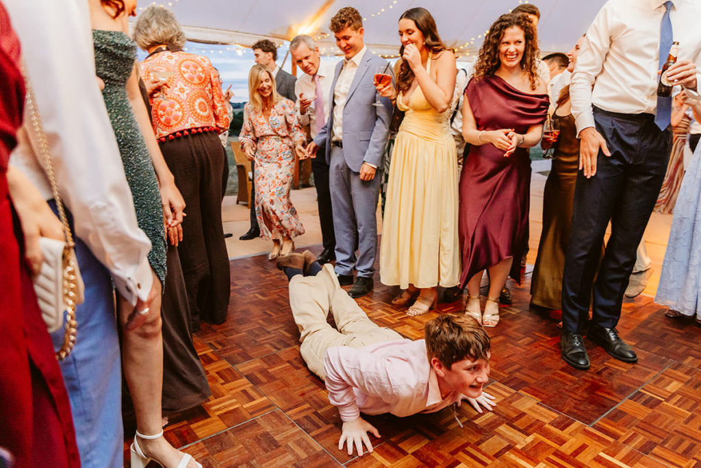 Packed dance floor at a North Yorkshire marquee wedding