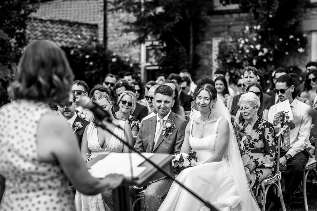 Personal wedding ceremony in the grounds of an Oswaldkirk family home