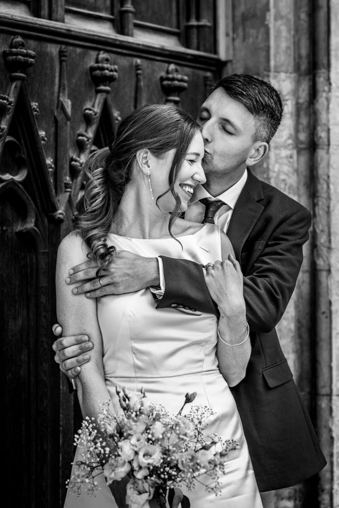 Relaxed wedding portraits of Hester and Chris in York