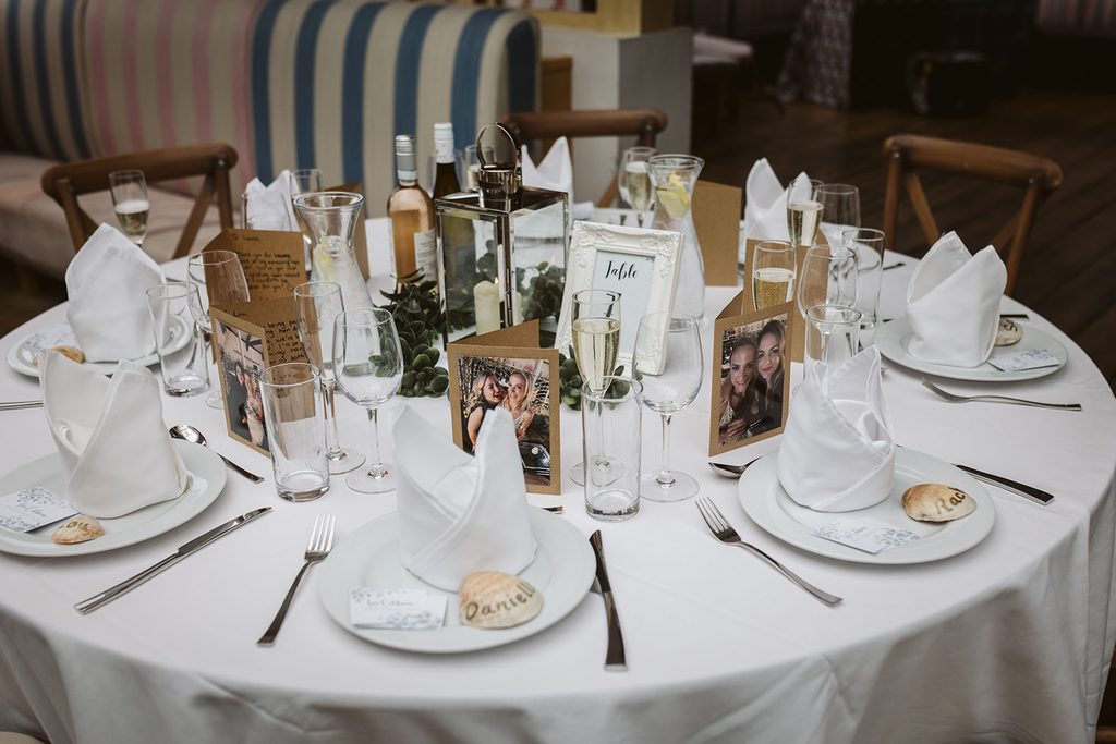 Wedding breakfast set up at the Castle Inn Spofforth