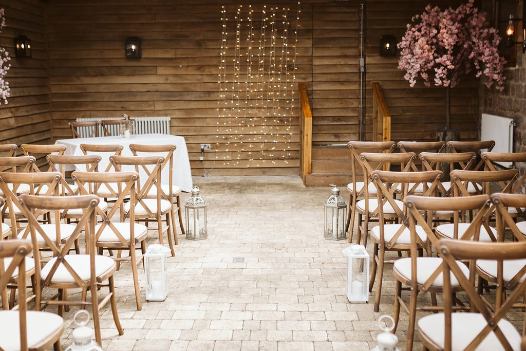 Wedding Ceremony set up at the Castle Inn, Spofforth